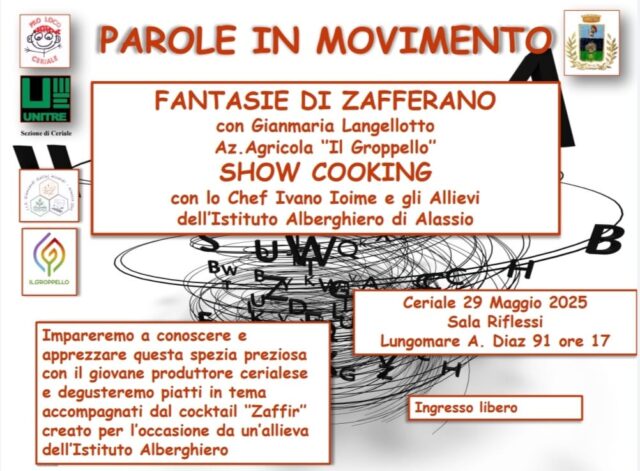 A Ceriale Parole in movimento si chiude con lo Show Cooking Fantasie di Zafferano