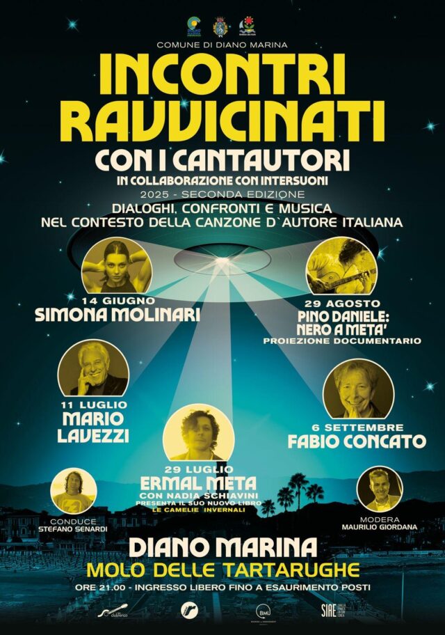 Al Molo delle Tartarughe di Diano Marina, SIMONA MOLINARI sabato 14 giugno ore 21, nella rassegna “INCONTRI RAVVICINATI CON I CANTAUTORI” Al Molo delle Tartarughe di Diano Marina, SIMONA MOLINARI sabato 14 giugno ore 21, nella rassegna “INCONTRI RAVVICINATI CON I CANTAUTORI”