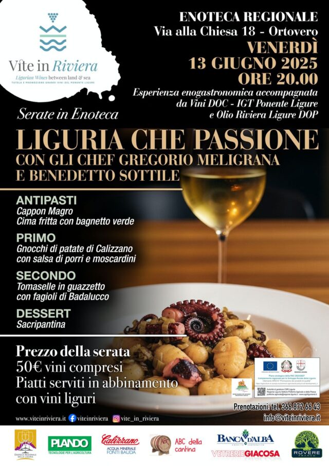 Liguria che passione con gli Chef Gregorio Meligrana e Benedetto Sottile Liguria che passione con gli Chef Gregorio Meligrana e Benedetto Sottile