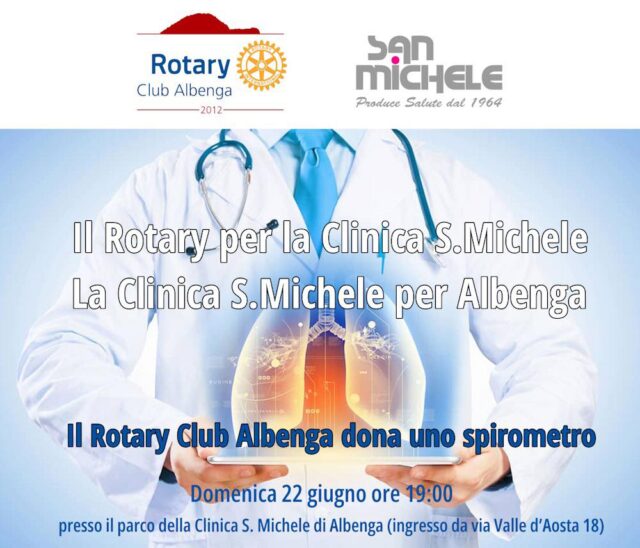 spiro due Domani il Rotary di Albenga donerà uno spirometro alla Clinica San Michele