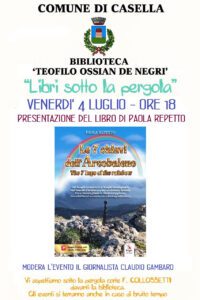 Locandina presentazione libro di Paola Repetto a Casella-4 luglio 2025