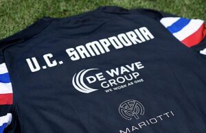 Wave Group e T. Mariotti nuovi warm up back jersey sponsor della Sampdoria Wave Group e T. Mariotti nuovi warm up back jersey sponsor della Sampdoria