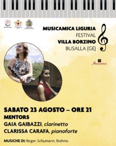 CONCERTO PER PIANOFORTE E CLARINETTO MENTORS con Gaia Gaibazzi e Clarissa Carafa