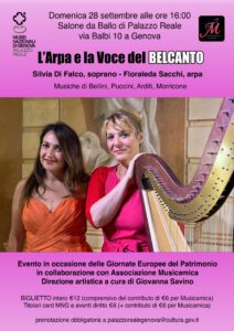 Locandina concerto "La voce del Belcanto" a Palazzo Reale