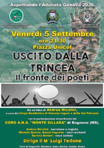Il fronte dei poeti-Locandina evento 5 settembre a Casarza Ligure