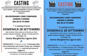 Casting a Santa Margherita Ligure per la serie americana Eternity Casting a Santa Margherita Ligure per la serie americana Eternity
