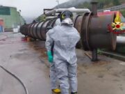 Esercitazione dei Vigili del Fuoco all’ex raffineria IPLOM di Busalla: simulato un incidente chimico Esercitazione dei Vigili del Fuoco all’ex raffineria IPLOM di Busalla: simulato un incidente chimico