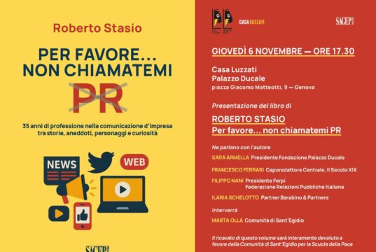 Per favore… non chiamatemi PR: il libro di Roberto Stasio tra comunicazione, umanità e solidarietà