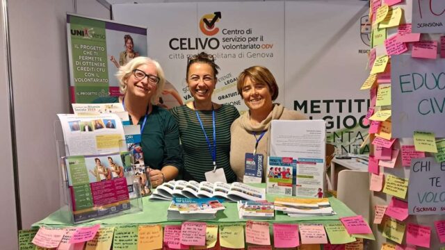 Il Celivo a Orientamenti - Lo stand con i pensieri dei ragazzi sul volontariato