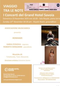 Romanze-Locandina concerto al Grand Hotel Savoia il 23 novembre