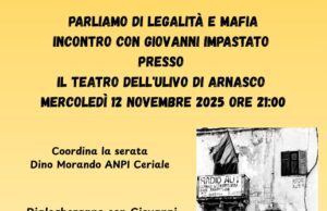 Domani ad Arnasco si parla di legalità e mafia