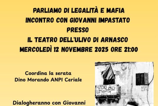 Domani ad Arnasco si parla di legalità e mafia Domani ad Arnasco si parla di legalità e mafia