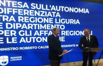 Calderoli e Bucci firmano intesa su autonomia Liguria. Lega: un vantaggio per tutti