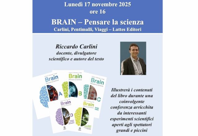 Recco, il professor Carlini presenta il libro Brain – Pensare la scienza con esperimenti interattivi Recco, il professor Carlini presenta il libro Brain – Pensare la scienza con esperimenti interattivi