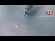 Bergeggi, a fuoco imbarcazione a vela