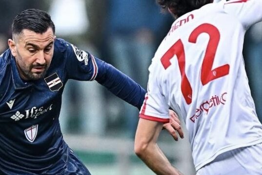 A Padova la Sampdoria getta la vittoria. In vantaggio con Coda si fa raggiungere.