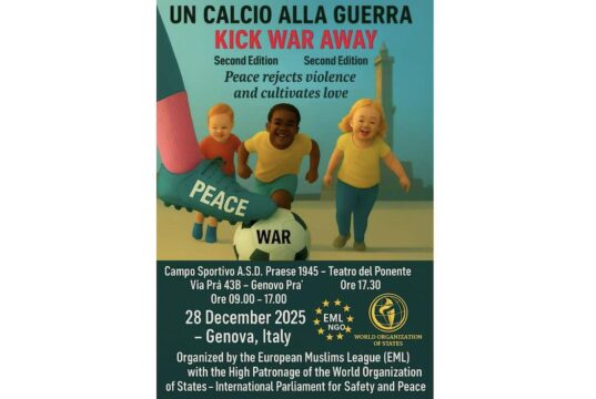 Genova, conto alla rovescia per “Un Calcio alla Guerra – Kick War Away” 2025: sport e pace il 28 dicembre a Pra’ Genova, conto alla rovescia per “Un Calcio alla Guerra – Kick War Away” 2025: sport e pace il 28 dicembre a Pra’