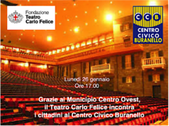 Lunedi 26 gennaio il Teatro Carlo Felice incontra i cittadini a Sampierdarena: appuntamento al Centro Civico Buranello.