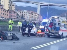Brutto incidente in Lungobisagno Istria: centauro a terra Brutto incidente in Lungobisagno Istria: centauro a terra