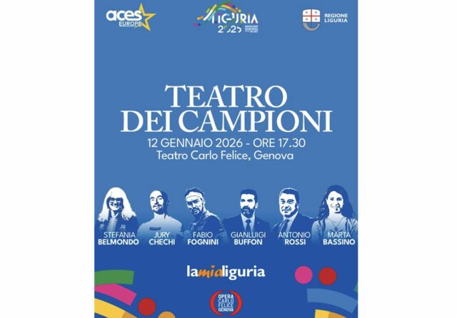 Teatro dei Campioni a Genova: il 12 gennaio la grande festa finale di “Liguria 2025 – Regione Europea dello Sport”