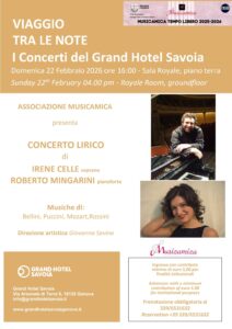 Concerto lirico al Grand Hotel Savoia di Genova il 22 febbraio 2026-Locandina evento
