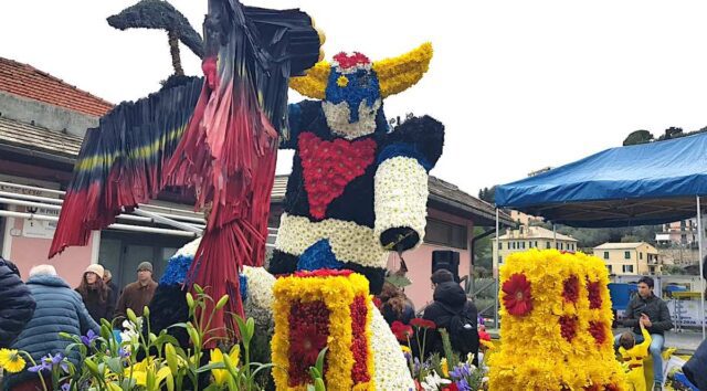 Sagra della Mimosa Pieve Ligure 8 febbraio 2026 – Goldrake tra pirati e alpini